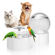Water Fountain for Cats and Dogs, 2.5L Silent Self-Recycling, USB Connected with Activated Carbon Filter, White