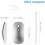 Bluetooth Mouse - SNAKIOX - Mini Silent Mouse - Rechargeable - Grey - Bluetooth 4.0 3