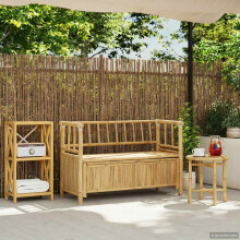 vidaXL Garden Storage Bench 110 x 47 x 80 cm Bamboo Natural