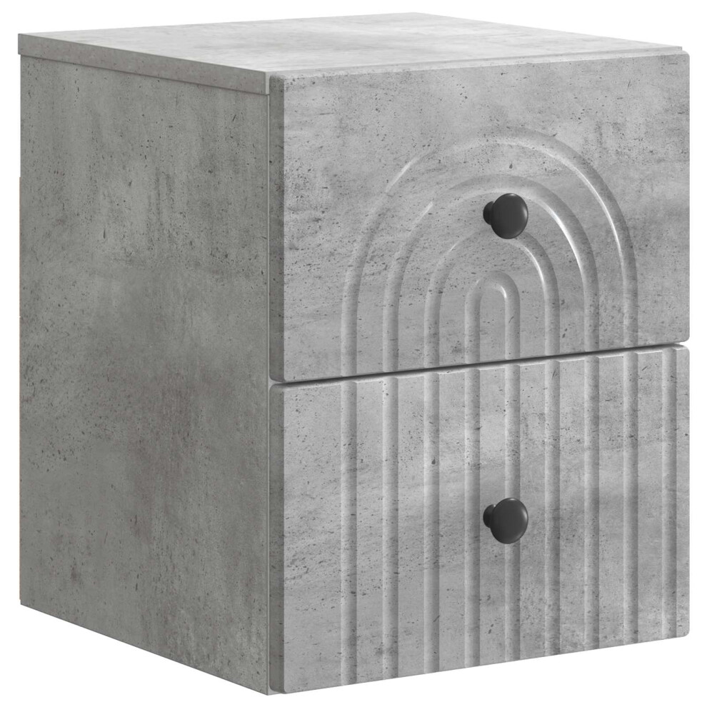 Vidaxl Wall-Mounted Bedside Cabinet Concrete Grey 33 X 34.5 X 40 Cm