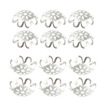Set of 500 10mm gold flower-shaped bead ends for making silver jewelry