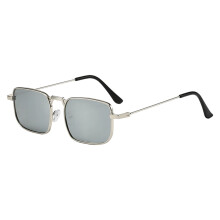 Unisex vierkante zonnebril metalen arm retro-look-9