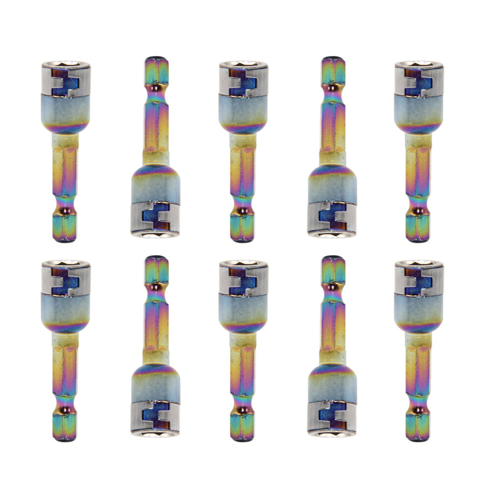 10Pcs 8Mm Hexagonal Shank Ratcheting Socket Adapter Impact 7755001225787
