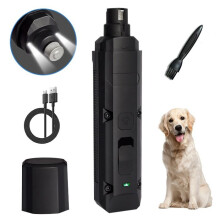 INF Electric Pet Nail Clipper 8000RPM with LED Light Black