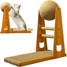 L-shaped cat scratcher, thick cat scratching posts with scratching ball, thick scratcher, removable vertical scratcher