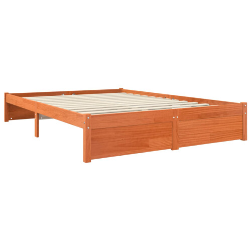 VidaXL vidaXL Bed Frame Wax Brown 160 x 200 cm Solid Pine Wood 2