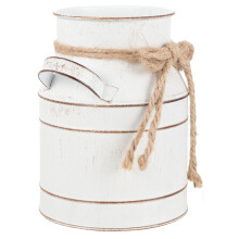 Wit Rustieke Metalen Bloemenemmer Vintage Decoratie
