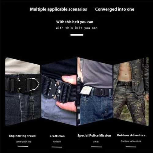 125cm Men's Nylon Waist Belt - Coffee 2
