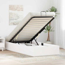 vidaXL Ottoman Bed Frame White 75 x 190 cm Solid Pine Wood