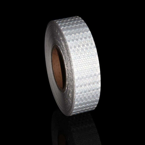 Reflective White, 10 cm x 10 m, Reflective Safety Warning Strips, Self-Adhesive Stickers 1