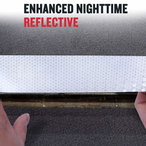Reflective White, 10 cm x 10 m, Reflective Safety Warning Strips, Self-Adhesive Stickers 2
