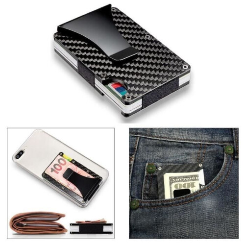 Carbon Fiber Security Credit Card Holder with RFID Blocking - JZ 1