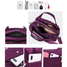 Women's Waterproof Oxford Shoulder Handbag, Fashionable Multifunctional Travel Bag - Orange