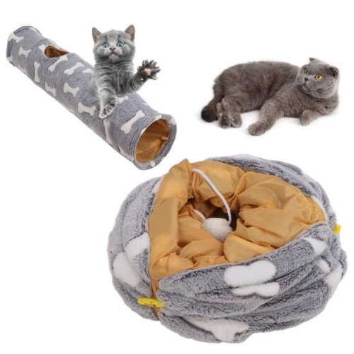 Cat Tunnel - VINGVO - Foldable Plush Tunnel - Scratch Resistant - Portable - Large Space