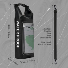 2L Waterproof Bag - Navy Blue - IPX6 - Full Protection - Multifunctional - Black