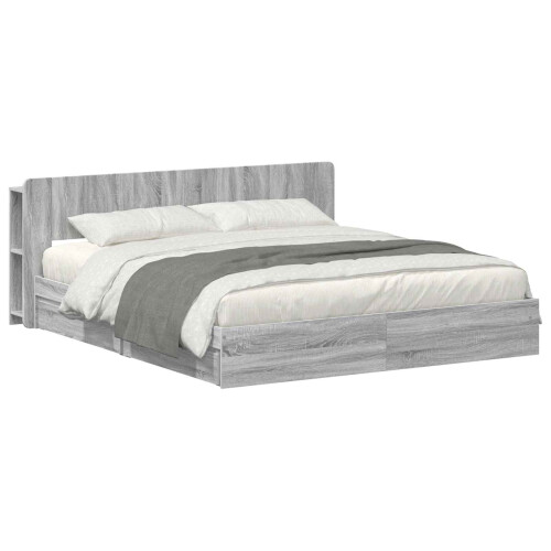VidaXL vidaXL Bed Frame with Storage Grey Sonoma 180 x 200 cm Engineered Wood 2