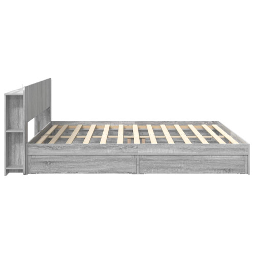 VidaXL vidaXL Bed Frame with Storage Grey Sonoma 180 x 200 cm Engineered Wood 1