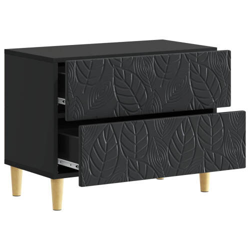 VidaXL vidaXL Bedside Table Black 62 x 34.5 x 48 cm Engineered Wood 1