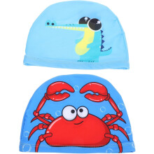 2er-Pack Badekappen für Jungen und bequeme, ohrenschützende Schwimmhüte aus Polyester