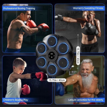 Music Boxing Machine, 9 Modes Wall-Mounted Boxing Target with Music, Boxing Gloves, Smart Counting and Bluetooth Musicboxing, Black