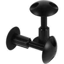 2 tapones de plástico negro blando para tabla de surf con cabeza redonda – Conector para cuerda de sujeción de la correa de la tabla de surf