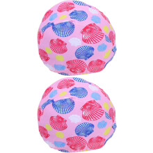 2er-Pack Badekappen mit Cartoon-Design, leichte Badekappen mit rosa Muschelmuster, geeignet