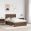 VidaXL vidaXL Bed Frame with Headboard Brown Oak 120 x 200 cm Solid Pine Wood 5