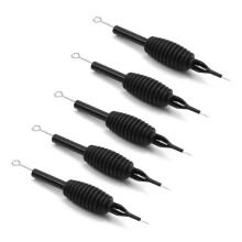 5x Black Disposable Tattoo Sleeve Needle Handle 9RL 14.2x2cm New