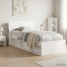vidaXL Headboard Cabinet with Storage White Engineered Wood