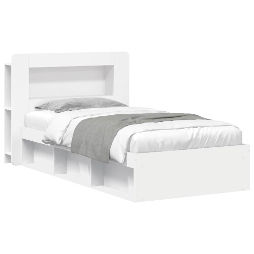 VidaXL vidaXL Bed Frame with Storage White 90 x 190 cm Engineered Wood 1