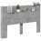 VidaXL vidaXL Storage Headboard with LED Concrete Grey Engineered Wood 3