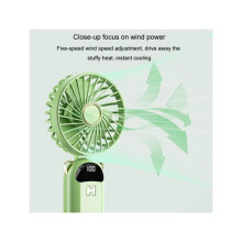 Folding Digital Display USB Rechargeable Handheld Fan, Silent Portable Mini Fan for Outdoor Use, Blade Blue