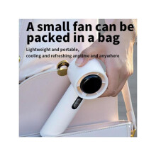 WX-638 100-Speed Handheld Fan, Bladeless Mini Fan with Digital Display, 1800mAh Battery, Black