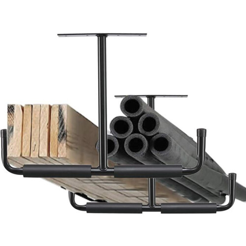 Steel garage ceiling storage hook, heavy-duty storage rack (2 pack, black) 2