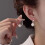 Silver Crushed Bead Hoop Drop Earrings with Large Imitation Pearl 3