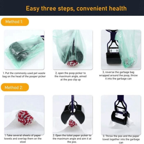 Foldable Dog Poop Scoop - FYDUN - White - Medium - Foldable design and tooth-shaped bite 1
