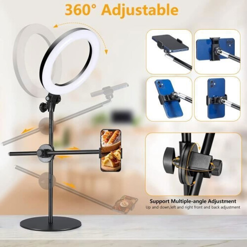 10" Ring Light - MARSEE - 3-Mode LED Ring Light with Phone Holder for Makeup/Phone 2