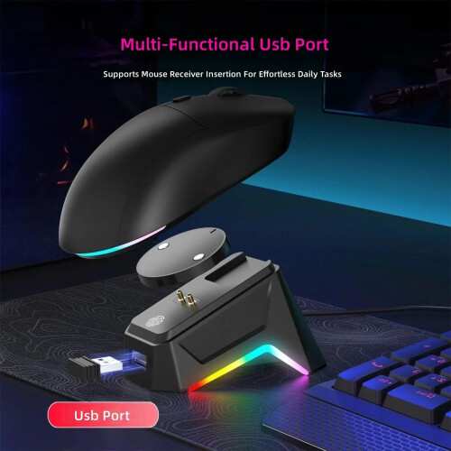 Wireless Mouse Charging Dock Equipped With Intelligent-White 2