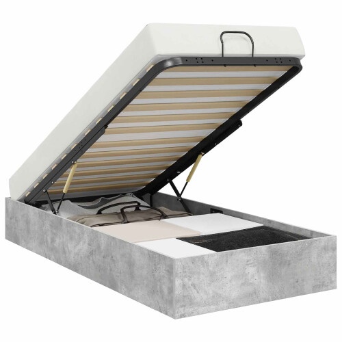 VidaXL vidaXL Ottoman Bed Frame Concrete Grey 90 x 200 cm Engineered Wood 2