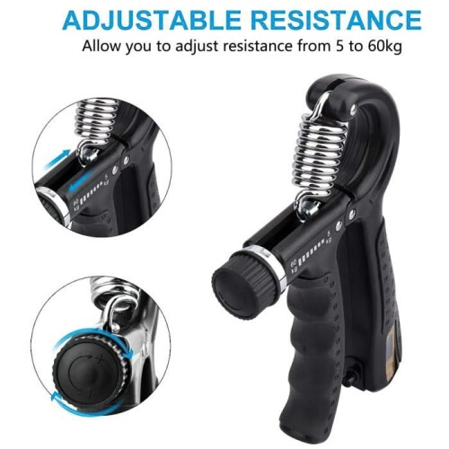Zamus Adjustable 5-60KG Hand Grip for Forearm Training, Weightlifting Handle with Weight Counting Function 2