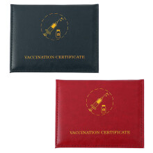 2St PU Kaarten Organizer Vaccinatie Kaart Draaghoes Met Dual Slots