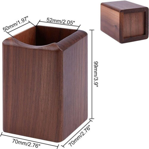 Pen holder - YYV - Wood - 70x70x99 mm - Elegant design - Rectangular parallelepiped 1