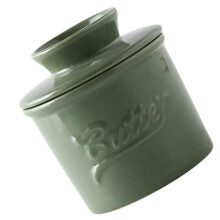(Cyan) Elegant Ceramic Butter Jar Portable Ceramic Butter Dish Storage Jar Ideal For Breakfast And Baking Needs White