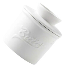 (White) Elegant Ceramic Butter Jar Portable Ceramic Butter Dish Storage Jar Ideal For Breakfast And Baking Needs White
