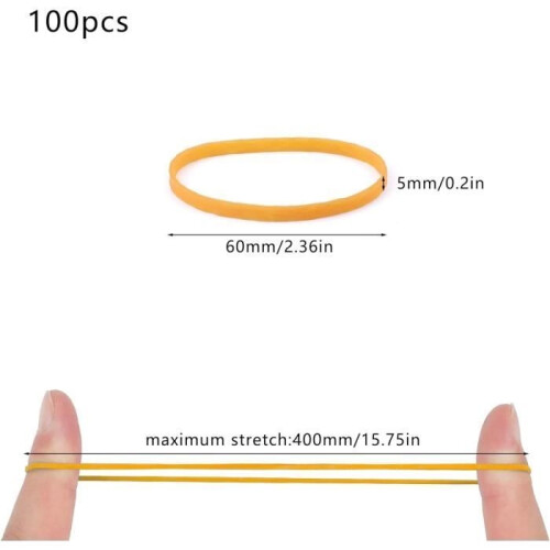 Rubber bands - Unspecified - 200 x 5mm - Yellow - 200 pieces - Durable and reusable 1