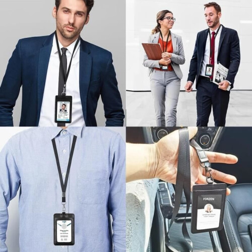 Badge Holder - Unspecified - 4PCS - PU Leather - Lanyard - Transparent 2