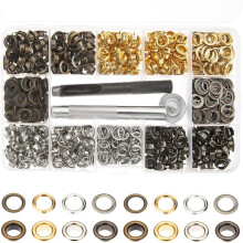 400Pcs 6mm Grommet Kits 4 Colors Grommet Eyelet Set with Install Tool Eyelet Punch Kits for Leather Belt Clothes Multicolor