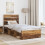 VidaXL vidaXL Bed Frame with Headboard Old Wood 75 x 190 cm Solid Pine Wood 2
