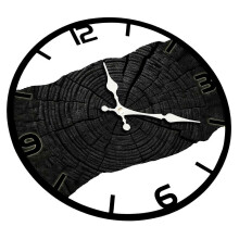 (A) Practical Contemporary Wood Wall Clock with Metal Texture Quiet Movements Easy Mounting Easy Installation Creative Clock C