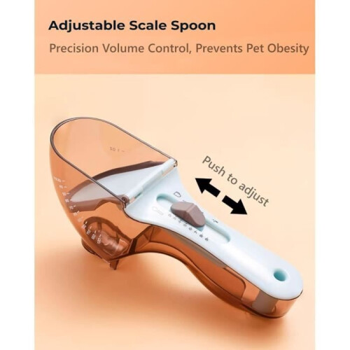 Dog food scoop, adjustable pet measuring cup 1